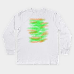 Green red watercolor handpainted abstract art Kids Long Sleeve T-Shirt